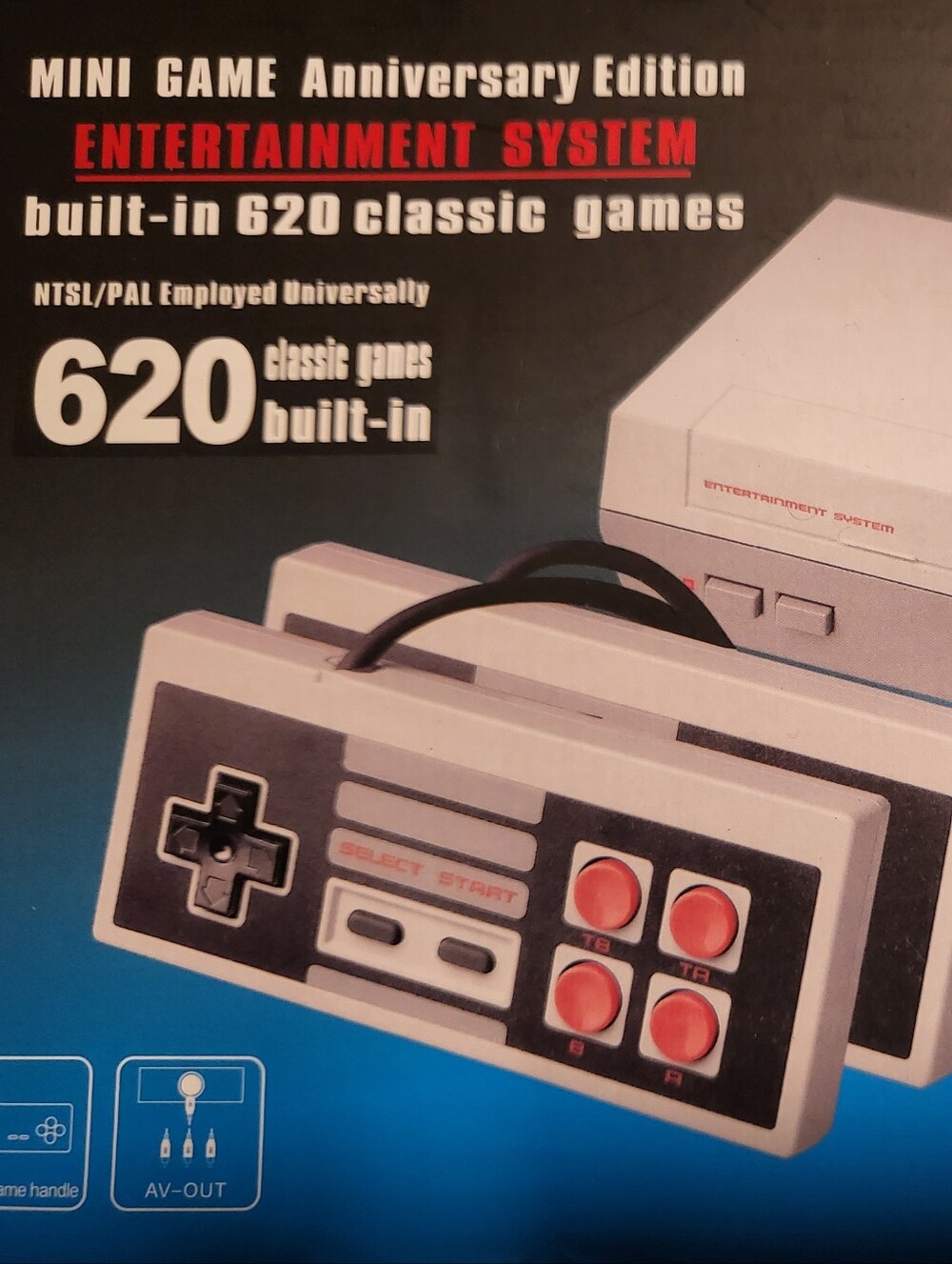 Classic Retro Game Console with White Controller